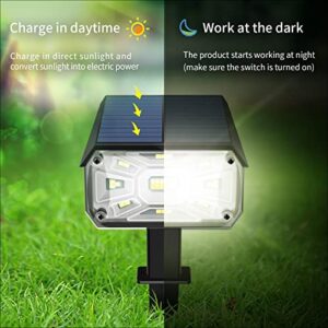 Titeney C1 Solar Spot Lights Outdoor (4 Pack), Adjustable 2-in-1 USB & Solar Powered IP65 Waterproof Landscape Spotlights, 3 Modes Solar Outdoor Lights for Yard, Garden, Porch, Patio.(Cool White)