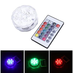 uonlytech submersible led lights with rf remote, 16 colors pond lights, 6 modes underwater pool lights bath spa lights for garden swimming pool, fish tank decorations lights