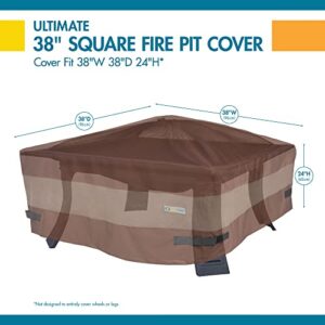 Duck Covers Ultimate Waterproof 38 Inch Square Fire Pit Cover, Patio Furniture Covers