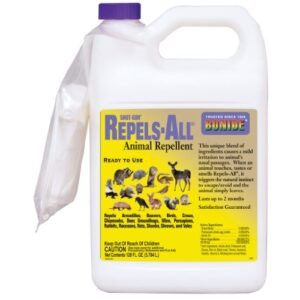 bonide repels-all animal repellent, 128 oz ready-to-use spray, deters pests from lawn & garden outdoors, people & pet safe