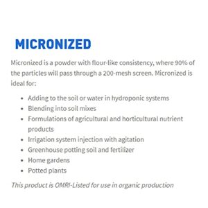 Azomite Organic Micronized Trace 0-0.2 Fertilizer Bulk Bag of 67 Essential Minerals OMRI Certified, 20 Lbs