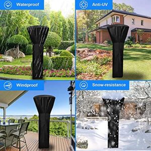 Techson Outdoor Heater Cover, Patio Garden Protective Waterproof Standup Round Heater Covers with Zipper (Black, 89 x 33 x 19 inches)