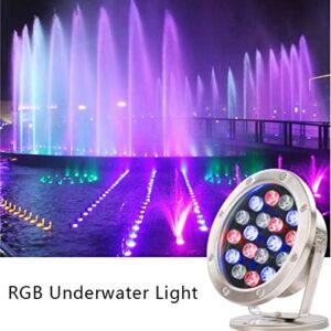 Saturey Underwater Pond Lights LED Underwater Light 3W 6w 9W 12W 18w 24w 36w RGB Night Lamp Outdoor Garden IP68 Submersible Swimming Pool Party Landscape DC 12V 24V Pool Lights