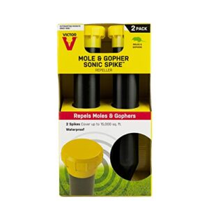 victor m9012 mole and gopher chemical free sonic spike – outdoor mole and gopher repellent