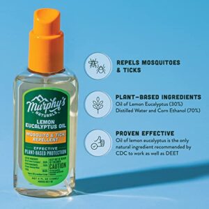 Murphy's Naturals Lemon Eucalyptus Oil Insect Repellent Spray | DEET Free | Plant Based, All Natural Ingredients | Mosquito and Tick Repellent | 4 Ounce Pump Spray | 2 Pack