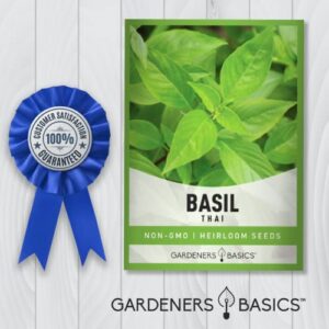 Thai Basil Seeds for Planting Herbs - Heirloom Non-GMO Herb Plant Seeds for Home Herb Garden Indoors, Outdoors, and Hydroponics by Gardeners Basics