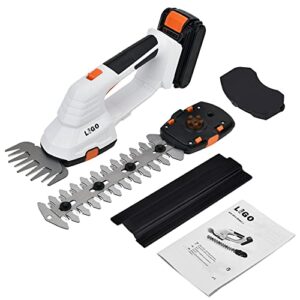 ligo 20v cordless grass shear for gardening, 2000mah lithium-ion 2 in 1 battery hedge trimmer, shear shubber trimmer including battery and charger