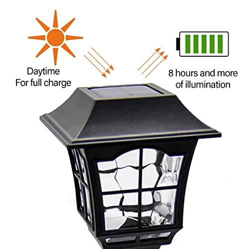 MAGGIFT 4 Pack Solar Wall Lantern Outdoor Wall Sconce 15 Lumens Solar Outdoor Christmas Led Light Fixture with Wall Mount Kit