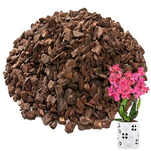 5 quarts orchid potting bark, sun-dried new zealand medium organic pine wood chip barks for orchids mix plant compost, natural houseplant mulch for plant root development