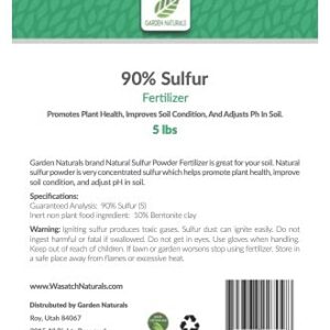 Garden Naturals Sulfur Fertilizer 90% 5 Pounds