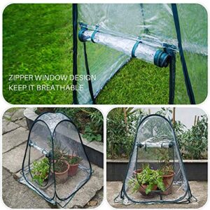 Portable Pop-up Greenhouse Gardening Flowerpot Cover Small Foldable PVC Shelter Grow House Backyard Garden Tent for Gardening Indoor Outdoor, 27"x27"x31"