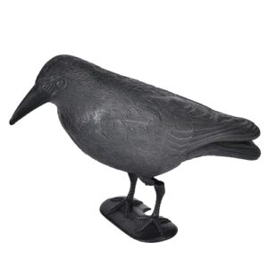 01 simulation crow desktop decor, simulation crow long service time durable for halloween for garden decoration for hunting bait(black)