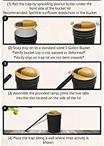 Mouse Trap - Bucket Mouse Traps,Automatic Reset Flip and Slide Bucket Lid Mouse Trap |Humane or Lethal|Reusable|Auto Reset | Indoor Outdoor|5 Gallon Bucket Compatible|2 Pack