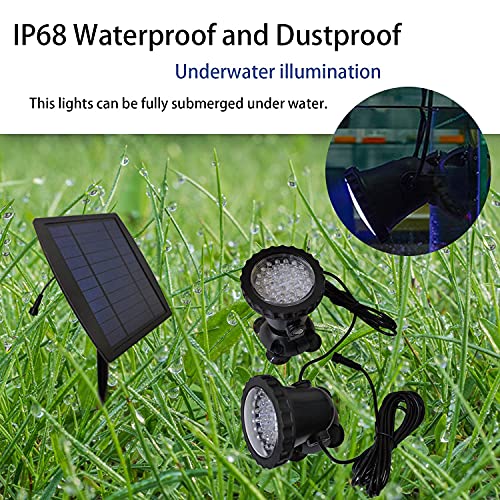 Solar Pond Lights Landscape Spot Light Underwater Pond Light LED RGB Colored IP68 Waterproof Fountain Light for Outdoor Garden Yard Lawn Pathway, Set of 3