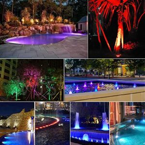 Solar Pond Lights Landscape Spot Light Underwater Pond Light LED RGB Colored IP68 Waterproof Fountain Light for Outdoor Garden Yard Lawn Pathway, Set of 3