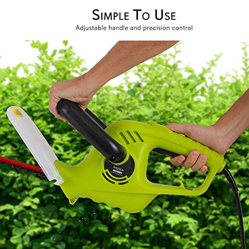 Serene Life Corded Electric Handheld Hedge Trimmer - 4 Amp Electrical High Powered Hand Garden Trimmer Tool w/ 18 Inch Blade, Trims Bush, Shrub, Grass, Small Tree Branch - SereneLife