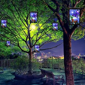 SUBOLO Hanging Solar Lantern, Outdoor Decorative, LED Solar Butterfly Lights, Tabletop Lamp for Outdoor Patio Garden