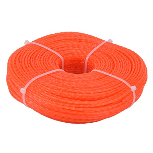 Alvinlite Trimmer Line Nylon String Trimmer Line Lawn Mower Accessories 2.4mm 120m Orange for Garden Lawn