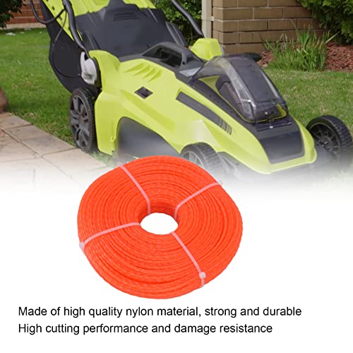 Alvinlite Trimmer Line Nylon String Trimmer Line Lawn Mower Accessories 2.4mm 120m Orange for Garden Lawn