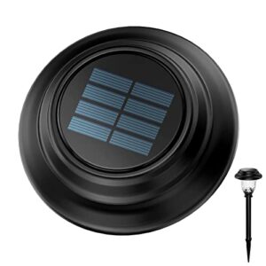 balhvit upgraded glass solar lights outdoor caps, pathway lights replacement top part panel, 900mah battery capacity garden light caps, stainless steel led landscape lighting (no battery included)