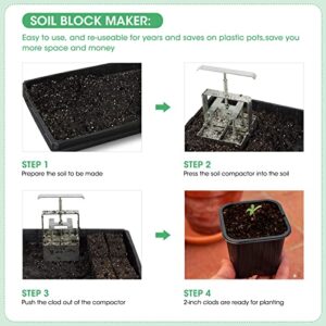 SDSNTE Soil Blocker 2 Inch Seed Block Maker for Creating Soil Block, Pack of 1