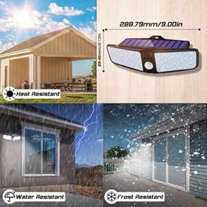 Security Lights Motion Outdoor, Solar Outdoor Lights Motion Sensor 3 Color Temperatures, 100LED Flood Light with Remote Control, IP65 Waterproof Solar Security Lights for Garden Yard Patio, 2 Pack