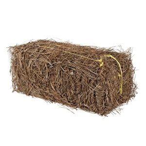 garden elements long leaf pine straw bale for mulch, soil amendment, and fall decoration, 12.5 pounds