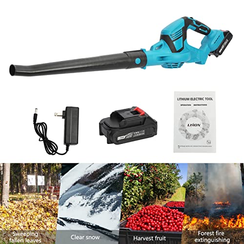 Electric Cordless Leaf Blower, 21V Handle Battery-Powered Leaf Blower with Charger, 2000mA Powerful Snow Leaf Blower for Lawn Clean, Patio, Blowing Leaves and Snow Lightweight Garden Power Tool