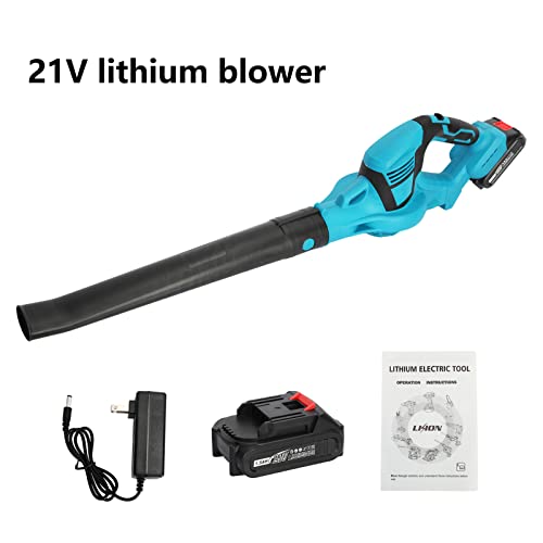 Electric Cordless Leaf Blower, 21V Handle Battery-Powered Leaf Blower with Charger, 2000mA Powerful Snow Leaf Blower for Lawn Clean, Patio, Blowing Leaves and Snow Lightweight Garden Power Tool