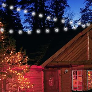 Twinkle Star Solar Snowflake String Lights, 100 LED 33 FT Outdoor Christmas Fairy Lights, 8 Lighting Modes & Waterproof for Holiday New Year Wedding Party, Xmas Tree, Garden Decor, Cool White
