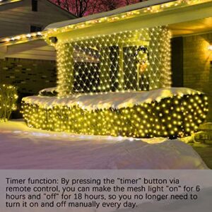 SANKUU 9.8ft X 6.6ft 200 LED Net Lights Outdoor Shrubs Lights Fairy String Lights LED Christmas Warm Bushes Lights for Holiday,Garden, Bedroom, Bush,Garden Outdoor Indoor Decoration (Warm White)