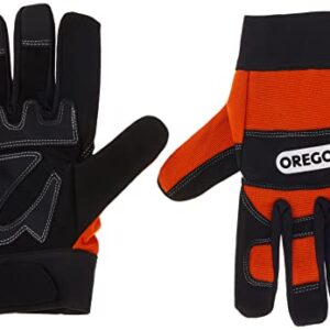 Oregon Protective Chainsaw Work Safety Gloves, Left-Hand Protection, Size Large ,Black