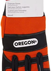 Oregon Protective Chainsaw Work Safety Gloves, Left-Hand Protection, Size Large ,Black