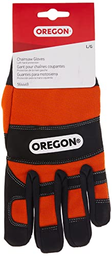 Oregon Protective Chainsaw Work Safety Gloves, Left-Hand Protection, Size Large ,Black