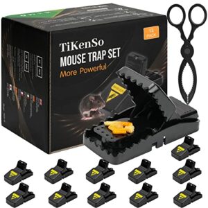 12 pack mouse trap with 1 clamp mouse traps indoor for home humane mouse traps with 12 trap sticky mice traps and powerful mousetrap for living room kitchen garden balcony