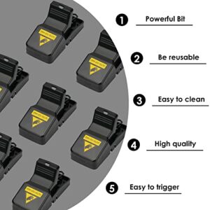 12 Pack Mouse Trap with 1 clamp Mouse Traps Indoor for Home Humane Mouse Traps with 12 Trap Sticky mice Traps and Powerful Mousetrap for Living Room Kitchen Garden Balcony