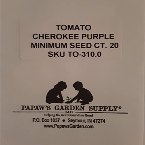 PAPAW'S GARDEN SUPPLY LLC. HELPING THE NEXT GENERATION GROW! Cherokee Purple Heirloom Tomato Seeds, Non-GMO, 1 Pack of 20 Seeds