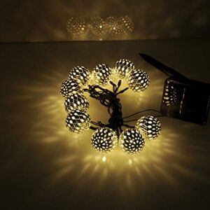 Modern Home Solar LED String Lights - Moroccan Metal Globe Lanterns