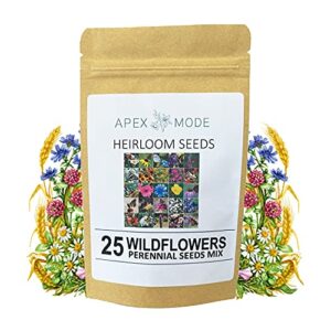 perennial wildflower seeds package with 25 different varieties 100,000 seeds, hummingbird and butterfly garden seeds, popular perennial flower seeds, non-gmo wildflower seeds mix for your garden
