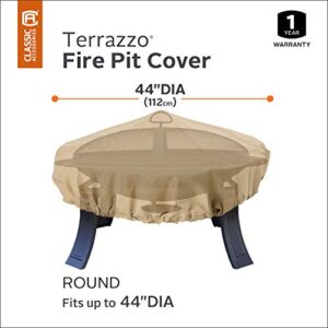 Classic Accessories Terrazzo Water-Resistant 44 Inch Round Fire Pit Cover, Patio Furniture Covers