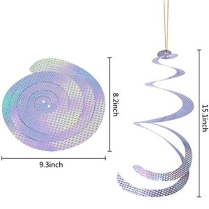3 Pack Spiral Reflectors Bird Blinder Spinner, Bird Repellent Disc, Bird Reflective Disks, Keep Birds Away Bird Deterrent Devices Scare disc