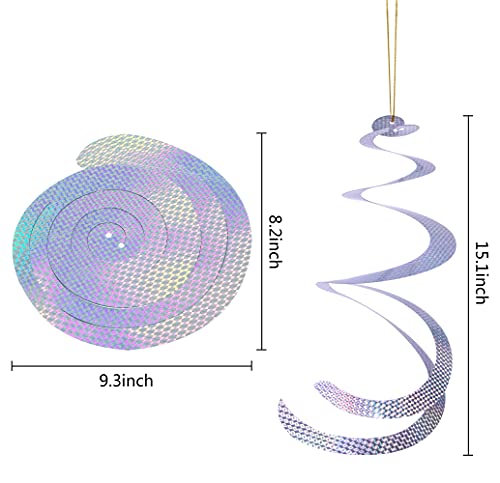 3 Pack Spiral Reflectors Bird Blinder Spinner, Bird Repellent Disc, Bird Reflective Disks, Keep Birds Away Bird Deterrent Devices Scare disc