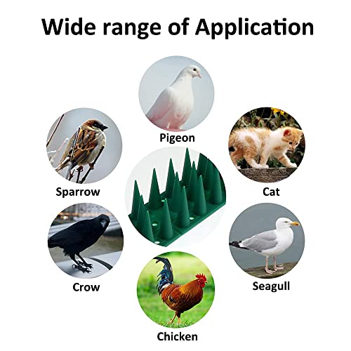 Anti Bird Spikes 10Pcs Plastic Pigeon Deterrent Spikes Cat Fence Spikes Bird Repellent Spikes, for Fence Windowsill Garden