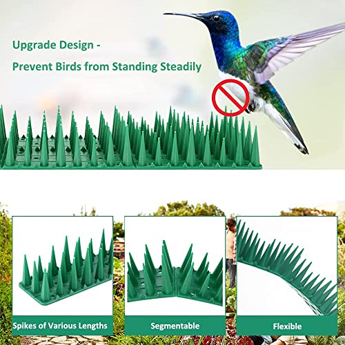 Anti Bird Spikes 10Pcs Plastic Pigeon Deterrent Spikes Cat Fence Spikes Bird Repellent Spikes, for Fence Windowsill Garden