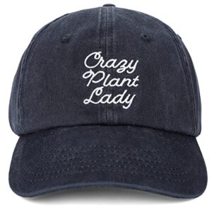 laila and lainey crazy plant lady hat – garden hat – gift for woman gardener – gift for succulent plant lovers, blue, one size