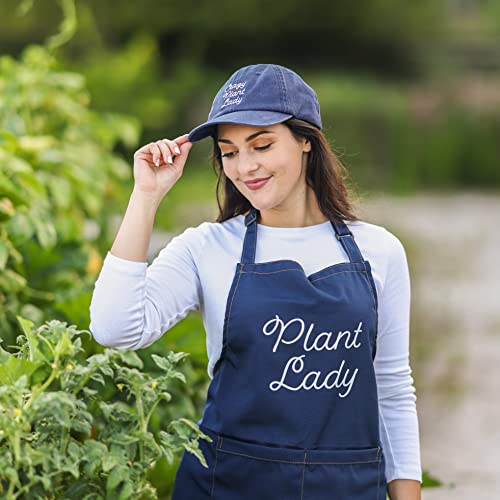 Laila and Lainey Crazy Plant Lady Hat - Garden Hat - Gift for Woman Gardener - Gift for Succulent Plant Lovers, blue, one size