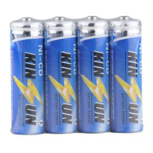 KINSUN 4-Pack Rechargeable Batteries 1.2V Ni-Cd AA 900mAh for Outdoor Solar Garden Light Landscape Lights Path Lights