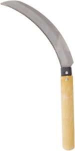 zenport k202 harvest sickle/berry knife, notched handle, 6.5-inch curved serrated blade