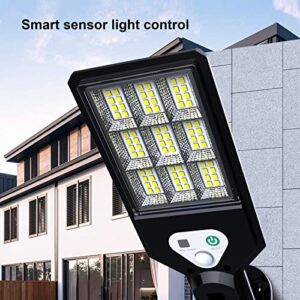 FTVOGUE 3000LM LED Solar Street Lights 9COB Body Sensing IP65 Waterproof Outdoor Street Lamp for Courtyard Yard Pathway Garden