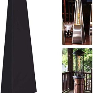 TIAQUN Patio Heater Cover,87 Inch Heavy Duty Waterproof & Dustproof Outdoor Garden Heater Cover Propane Outdoor Heaters Cover for Standing Heater Pyramid Torch Patio Heaters Outdoor Furniture.Black